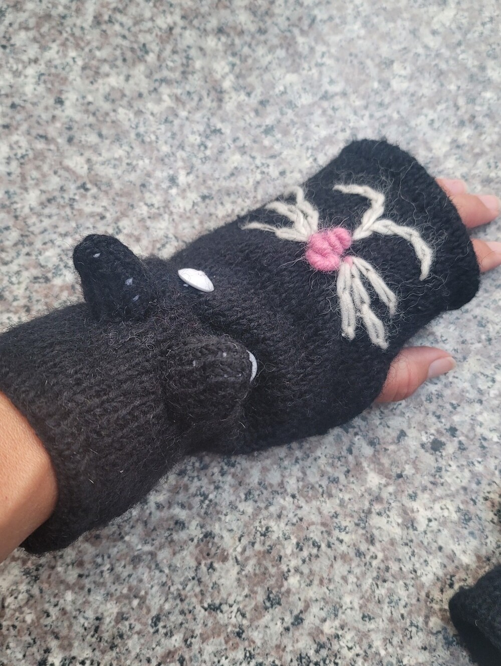 Wool fingerless mittens